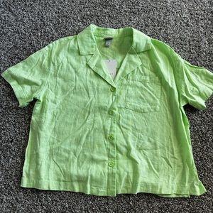 a new day button down top